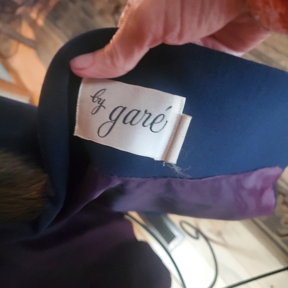 Vintage by gare' Navy Blue Lined Fur lined Wrap Sz. S Coat Jacket - Picture 8 of 12